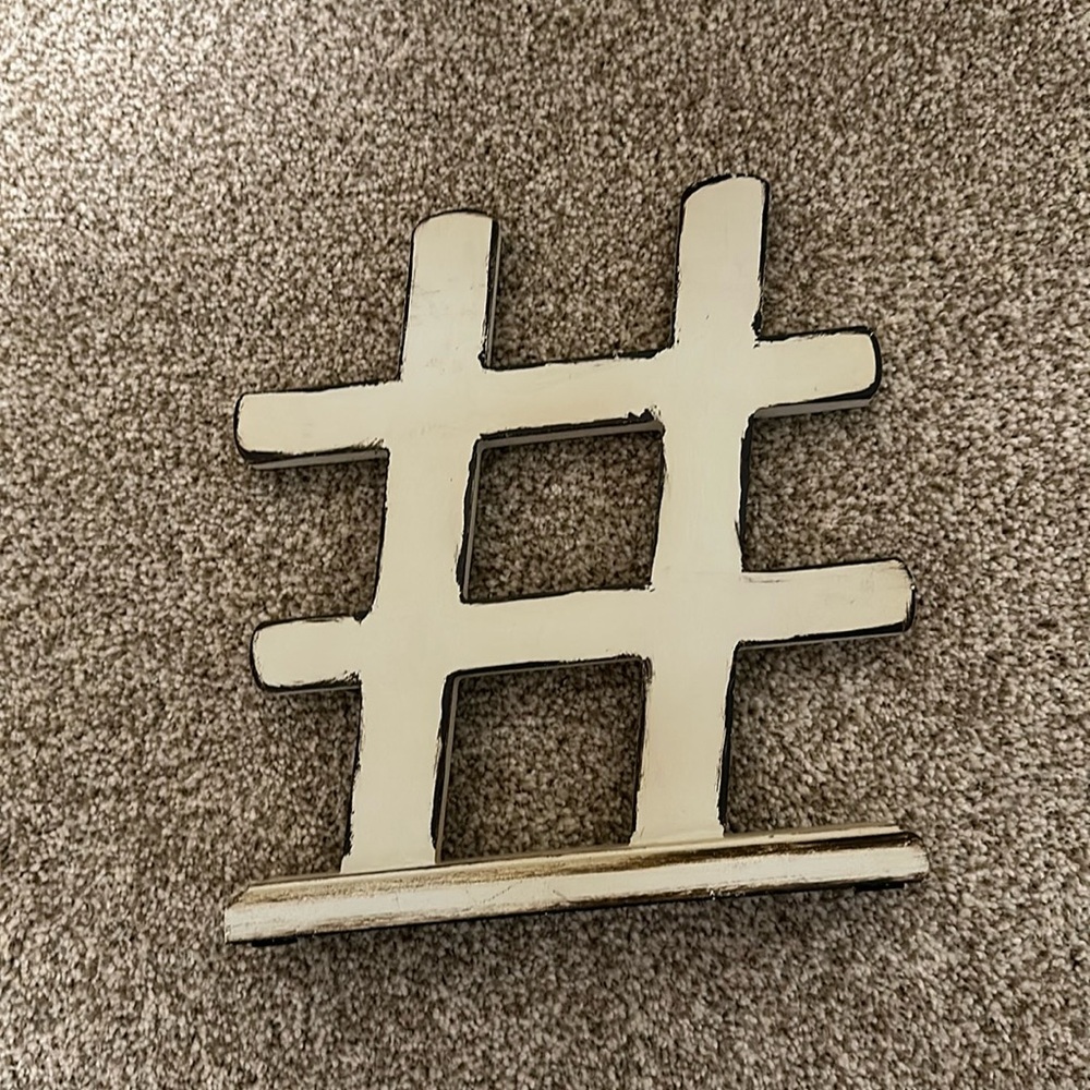 Hash tag decoration Wooden Decor - “#” perfect for office or shelf